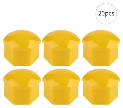 Image de Lot de 20 capuchons de protection antivol jaunes pour écrous de roue de voiture (17 mm)
