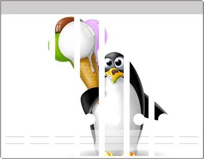 Produktbild von Wallario Ordnerrücken Sticker, selbstklebend für schmale Ordner, 8 Stück, Motiv Süßer Eis Pinguin