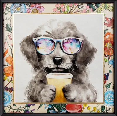 Zdjęcie produktu dla Obraz COFFEE DOG 100x100 cm