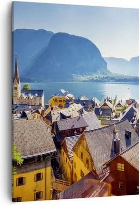 Produktbild von Bild auf Leinwand - Leinwandbild - Einteilig - Berge See Wasser - 50x70cm - Wand Bild - Wanddeko - Wandbilder - Leinwanddruck - Kunstdruck - Wanddekoration - Leinwand bilder - Wandbild - PA50x70-3955