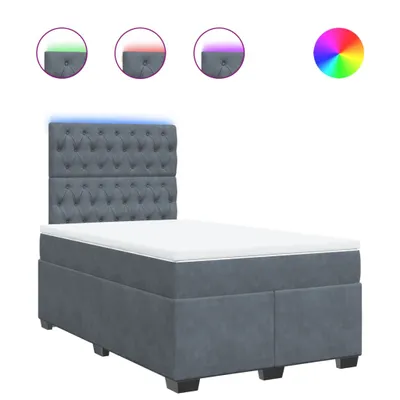 Produktbild von Boxspringbett mit Matratze Dunkelgrau 120x200 cm Samt