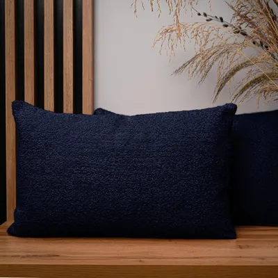 Obrázok produktu pre MG Design, dvojica vankúšových poťahov, 40 x 60 cm, tmavomodrá farba - so zipsom, jemne tkané s jemnou textúrou, ľahké na údržbu