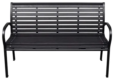 Obrázek produktu pro vidaXL Zahradní lavice černá 116 cm z oceli a WPC