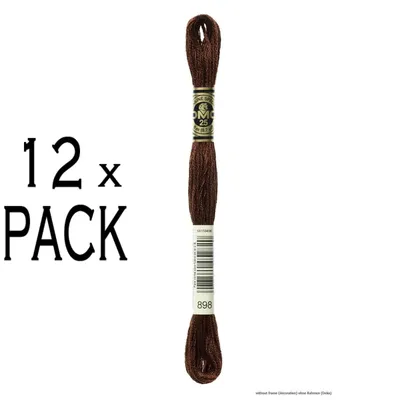 Immagine prodotto di 12x Filo da ricamo DMC Mouline Special 117MC -898, 6 veli, 8m, PU