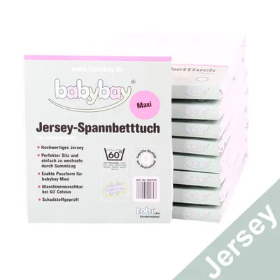 Produktbild von babybay Jersey Spannbetttuch für Maxi, Midi, Mini, Boxspring, Trend und Comfort, weiß
