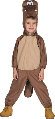 Produktbild von Dino Dinosaurier Echse Drachenkostüm braun Karneval Jungen Kostüm 116