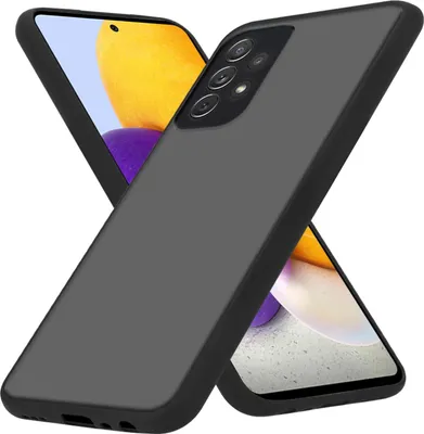 Produktbild von Cadorabo Hülle für Samsung Galaxy A72 4G / 5G in Matt Schwarz Hybrid Schutzhülle mit TPU Silikon Innenseite und matter Kunststoff Rückseite Case Cover Etui Handy Hülle