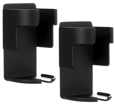 Image de Lot de 2 supports muraux pour brosses à dents électriques sans perçage, support en aluminium pour brosses à dents électriques, support autocollant pour brosses à dents sans perçage pour salle de bain et cuisine, organiseur de dentifrice, noir