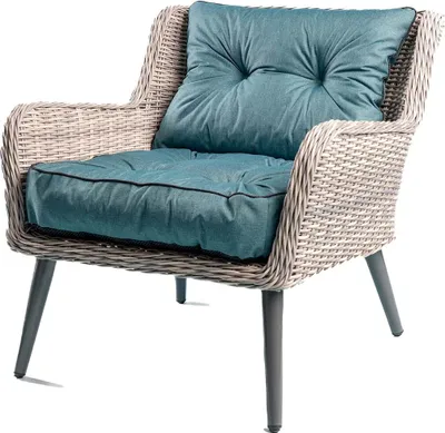 Produktbild von TexDeko® Loungekissen Gartenpolster Set mit Rückenkissen für Rattanmöbel  Wasserabweisend 60x60x12cm + 60x40x12cm (Türkis)