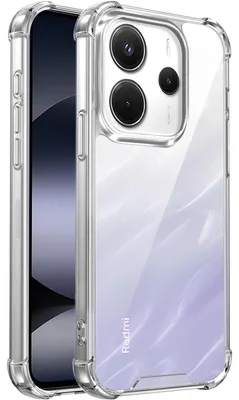 Image de Coque transparente pour Xiaomi Redmi Note 14 4G, dos transparent hybride, coque antichoc TPU