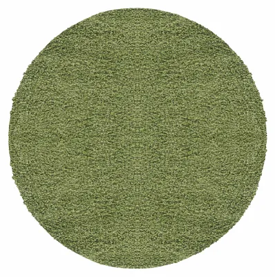 Image de Teppium Tapis Rond 80 cm Vert Shaggy Poils Longs Doux Uni
