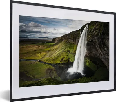 Produktbild von MuchoWow® MuchoWow® Gerahmtes Poster Wasserfall - Skandinavien - Bergen 40x30 cm - Poster mit zchwarzem Bilderrahmen - Bilderrahmen - Poster im Rahmen