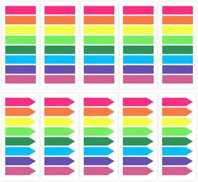 Produktbild von 2400 Stück Haftnotizen Set, 8 Farben Klebezettel, Sticky Notes, Seitenmarker selbstklebend, repositionierbare und beschreibbare Lesezeichen für Büro, Schule, Studium