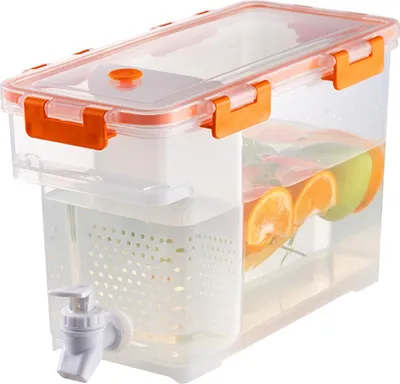 Obrázek produktu pro 3,5litrový dávkovač nápojů s kohoutkem, vhodný do lednice, na večírky i pro každodenní použití, oranžový