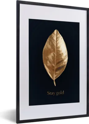 Produktbild von MuchoWow® MuchoWow® Gerahmtes Poster Zitat - Gold - Luxus 40x60 cm - Poster mit zchwarzem Bilderrahmen - Poster in Rahmen