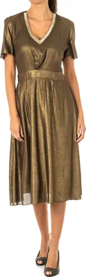 Produktbild von La Martina Damen-Kurzarmkleid mit V-Ausschnitt KWD007