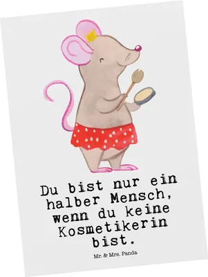 Produktbild von Mr. & Mrs. Panda Postkarte Kosmetikerin Herz - Weiß - Geschenk, Grußkarte, Kosmetikstudio, Ausbildung, Maskenbildnerin, Beauty Salon, Postkarten, Ansichtskarten, Spruch