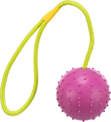 Produktbild von TRIXIE Ball am Seil, robustes Hundespielzeug aus Gummi, Ø 7/30 cm