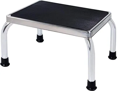 Productafbeelding van Voetenkrukje - Opstapje - Veilig opstaan - Antislip platform - 35 cm breed - Chroom