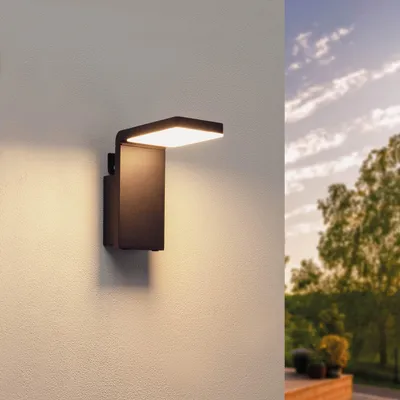 Produktbild von Ledvion LED Solar Wandleuchte Downlight Schwarz IP44 0 5W Warmweiß