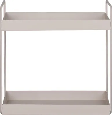 Immagine prodotto di QUVIO Portaspezie - 2 strati - Acciaio - Sabbia - Beige - 30x15x31 cm - Elegante contenitore per soggiorno, bagno e cucina - Design minimalista - Robusto e durevole