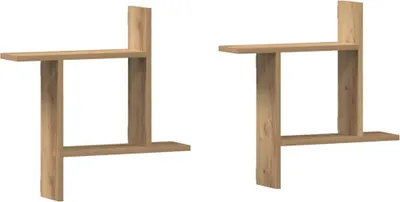 Obrázek produktu pro vidaXL Nástěnné police 2 ks. Artisan dub 50x12x50 cm materiál na bázi dřeva
