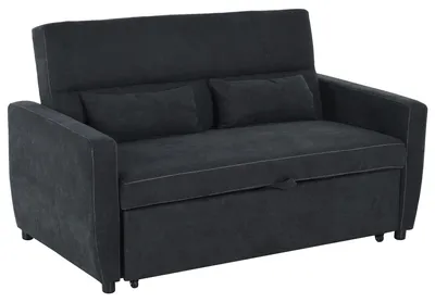 Immagine prodotto di HOMCOM Divano letto, divano pieghevole, divano a 2 posti in tessuto, divano letto, divano con funzione letto, set di divani, regolabile ad angolo, grigio scuro, 148 x 82 x 89 cm
