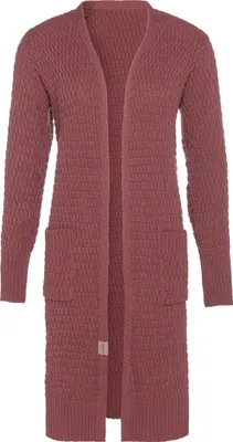 Produktbild von Knit Factory Jaida Lange Strickjacke - Stone Red - 36/38