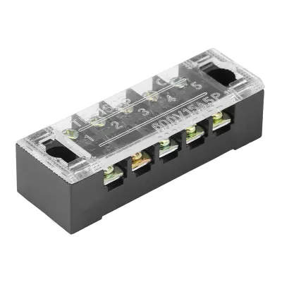Produktbild von Schraubklemmblock,Schraubklemmleiste,5 Positionen Schraubklemmblock,600V 15A Schraubklemmblock,Klemmsperrleiste,Drahtbarriereblock,Klemmsperrblock