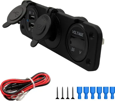 Produktbild von MMOBIEL Universal Wasserdicht 3 Port USB Adapter mit Steckdose Zigarettenanzünder
