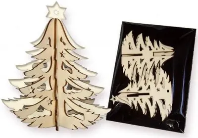 Immagine prodotto di Set di decorazioni natalizie in legno a forma di albero di abete, 9 cm, ideale per decorare la cucina