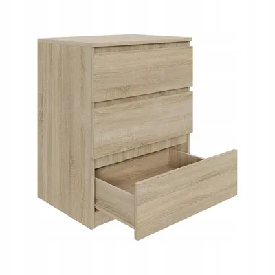 Produktbild von Kommode AVEN 60cm, Schrank  3 Schubladen, Sonoma-Eiche, Wohnzimmer, Schlafzimmer