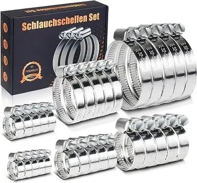 Productafbeelding van Slangklemmen, roestvrij staal - 6 verschillende diameters
