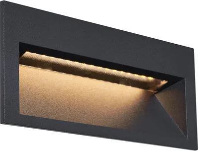 Produktbild von Moderne LED Wandeinbauleuchte Schwarz 16cm inkl  LED IP65 Mert