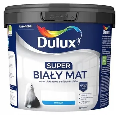 Produktbild von Innenraum Wand- & Deckenfarbe Acryl, hochdeckend, Matt Weiß, 3L
