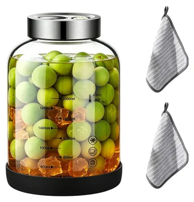 Fermentierglas 2 l mit Gärventil und luftdichtem Deckel