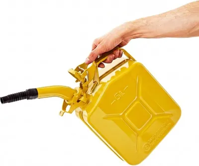 Produktbild von BW® Kraftstoffkanister Metall Benzinkanister 5 Liter mit Ausgießer - Gelb RAL 1018 - UN-Zulassung - Hergestellt in Europa