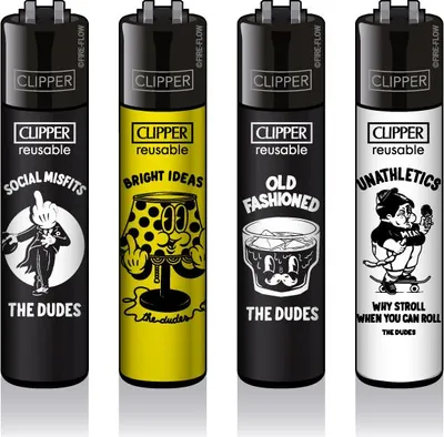 Zdjęcie produktu dla Zestaw 4 zapalniczek Clipper: The Dudes #1