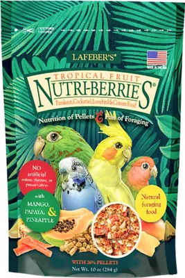 Produktbild von Lafeber Nutriberries Tropical Cockatiel - Futter: Getreide Mit Tropischen Früchten In Form Von Kugeln Für Mittlere Und Kleine Papageien 28G Probe