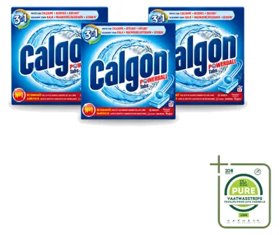 Produktbild von 3 x Calgon Entkalkungstabs - gegen Kalk, Waschmittelrückstände & Gerüche - 17 Tabletten - Großpackung - 3 Stücke