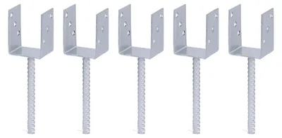 Zdjęcie produktu dla Alberts 215040 Wspornik słupka U z kotwą do betonu ze stali falistej, ocynkowany ogniowo, szerokość w świetle 81 mm, długość kotwy do betonu 200 mm, zestaw 5 szt