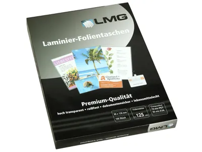 Produktbild von Laminierfolien 90 x 130 mm, 2 x 125 mic, glänzend (100 Stück)