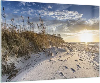 Produktbild von Bilder auf glas - Einteilig - Sand Gras Meer - 100x70cm - Glasbilder - Wandbilder - Bilder - zum Aufhängen bereit - Wanddekoration aus Glas - Glas Bilder - Wandbild auf Glas - GAA100x70-4781