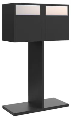 Produktbild von Briefkastenanlage Hermes Double for Two in Schwarz mit Edelstahlklappe