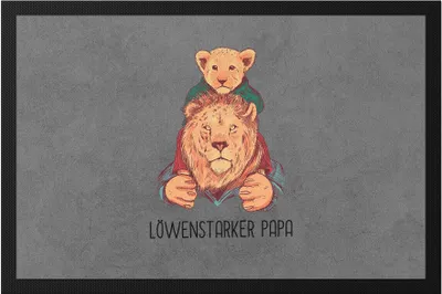 Produktbild von Löwenstarker Papa Fußmatte Spruch Löwenpapa Vatertag Geschenkidee Bester Papa Dad