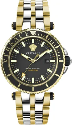 Produktbild von Versace VEAK00518 V-Race Diver schwarz silber gold Edelstahl Herren Uhr NEU