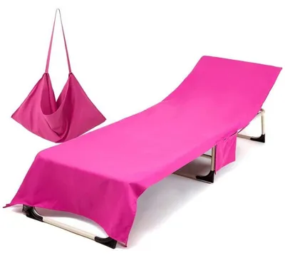 Immagine prodotto di Copertura in microfibra di tipo frotte per sdraio da giardino, con 3 tasche, dimensioni 75x215 cm, colore rosa