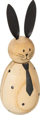 Produktbild von Hasen Figur Holzoptik Dekoration modern zeitlos Ostern skandinavisch, 2 Stück