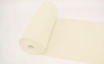 Produktbild von Bündchenstoff LUC Creme, Uni 270 g/m², Strickschlauch glatt/fein, 35cm Schlauch, Meterware