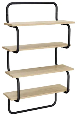 Immagine prodotto di Mensola a muro a 4 ripiani, finitura Sonoma, dimensioni 40 x 24,5 x 104 cm